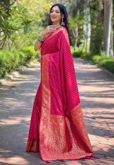 Womens Fashion Ethnic Banarasi Pink Color Sarees-MLSHWSA1868PNK